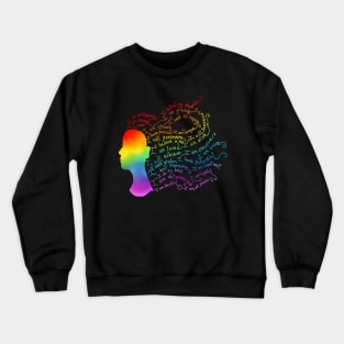 Rainbow Hair Positive Affirmation Silhouette Crewneck Sweatshirt